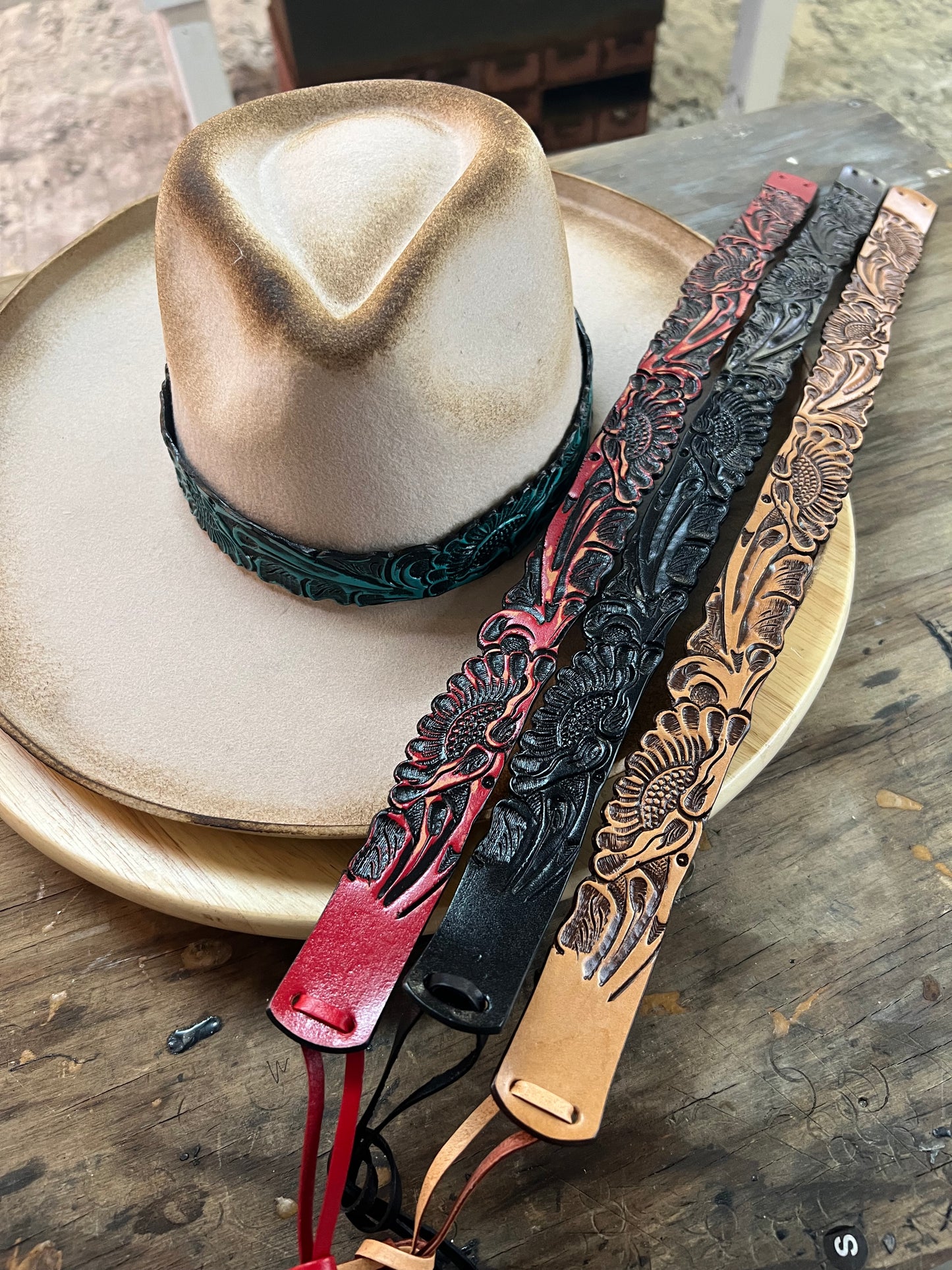 Leather Hat Band with Leather Tie