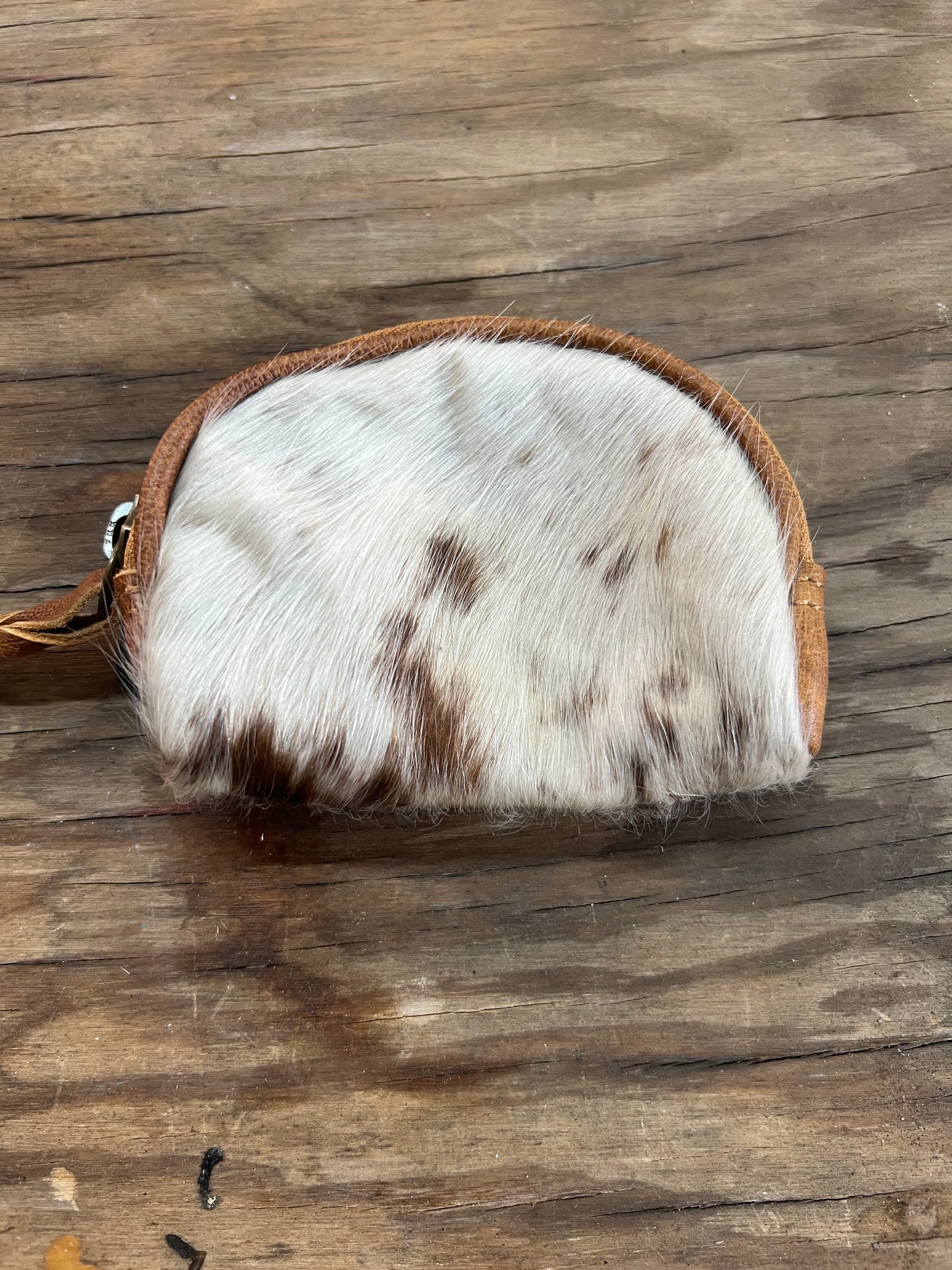 Brown and White Coin Purse 1