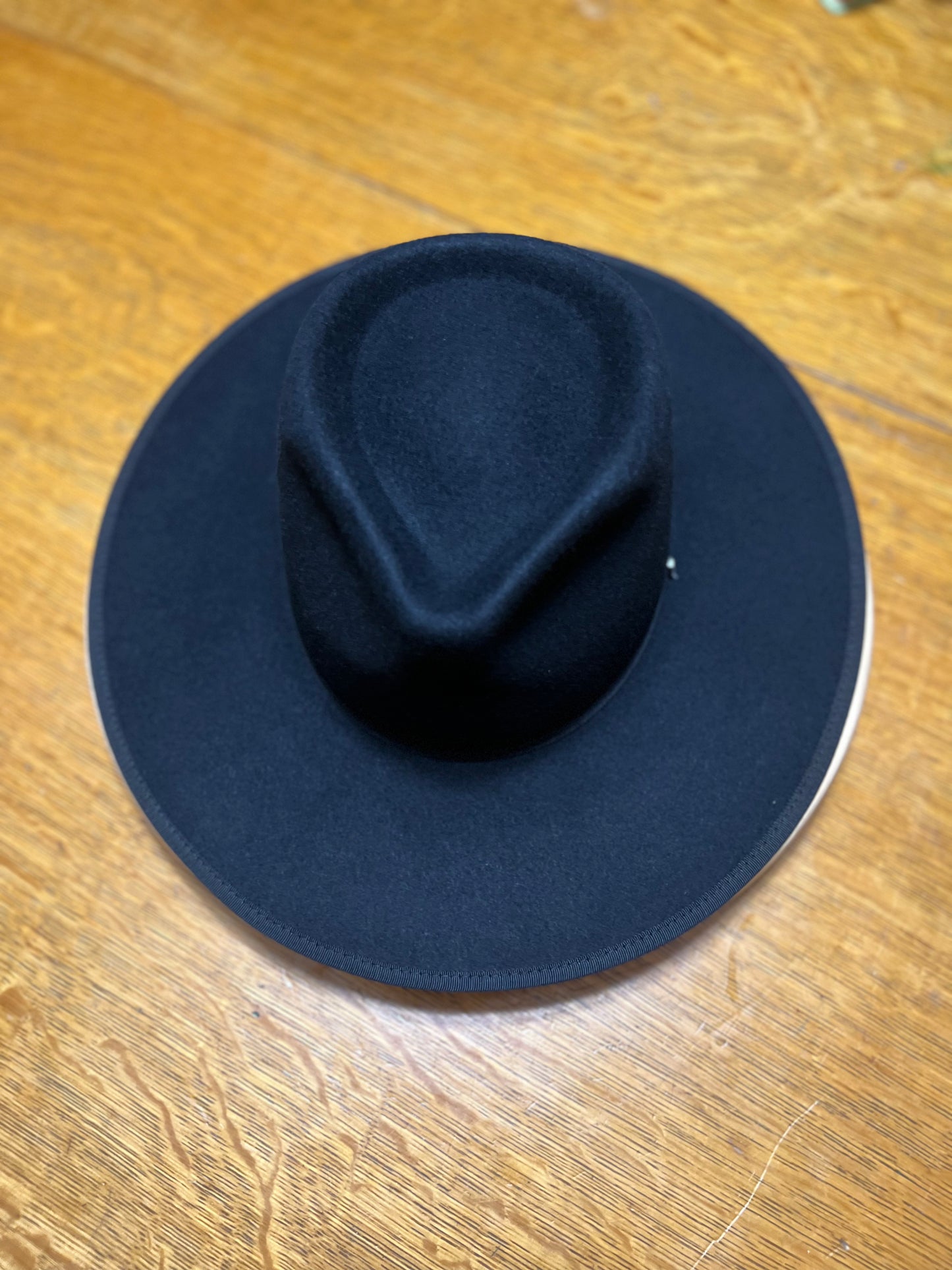 One Size Black Felt Rancher Hat