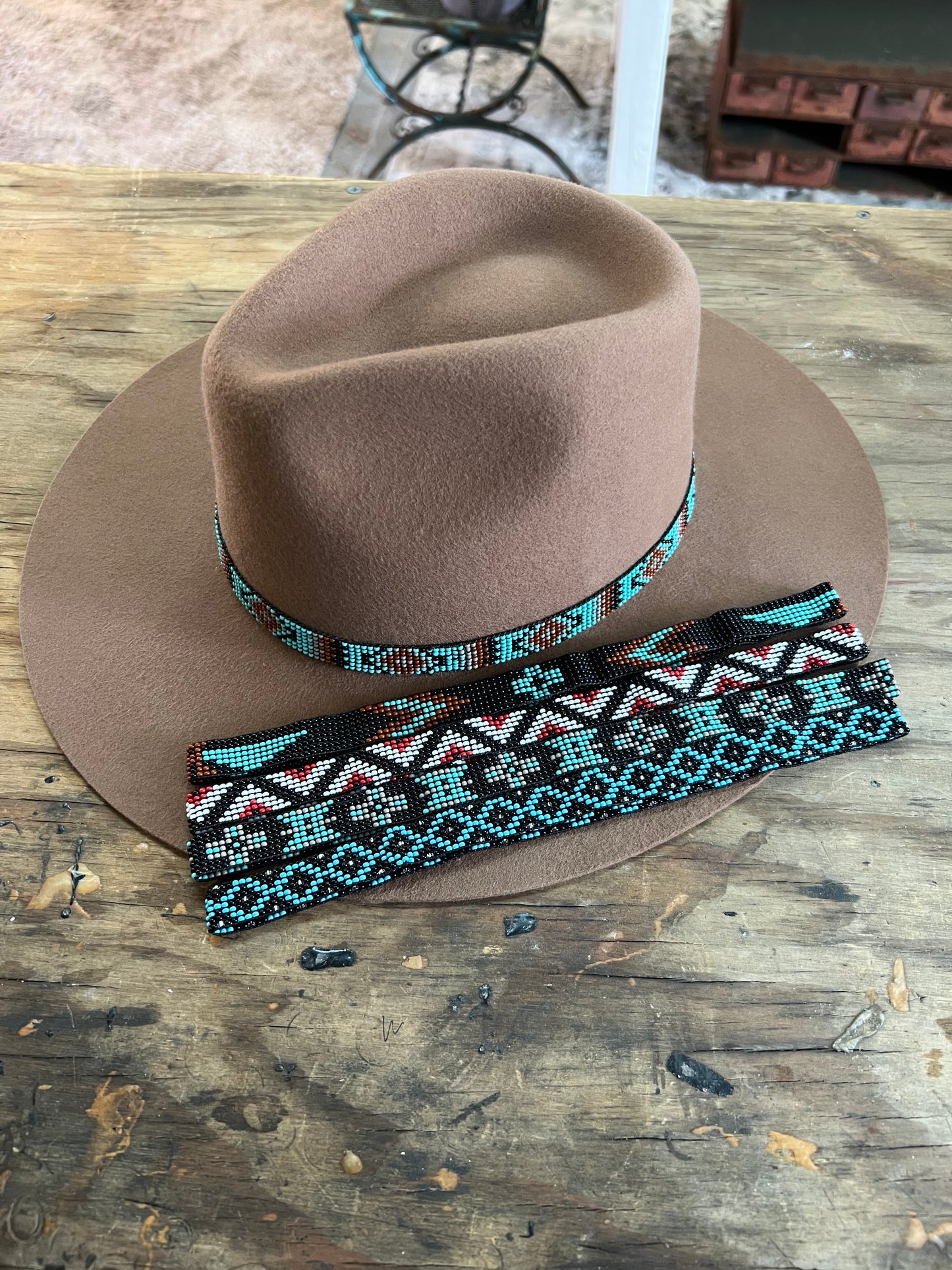 7 Row Beaded Stretch Hat Band