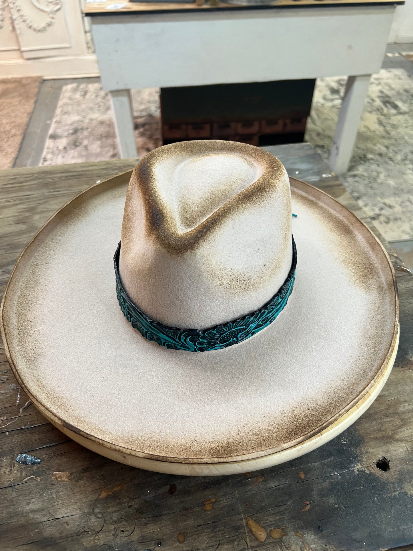 Leather Hat Band with Leather Tie