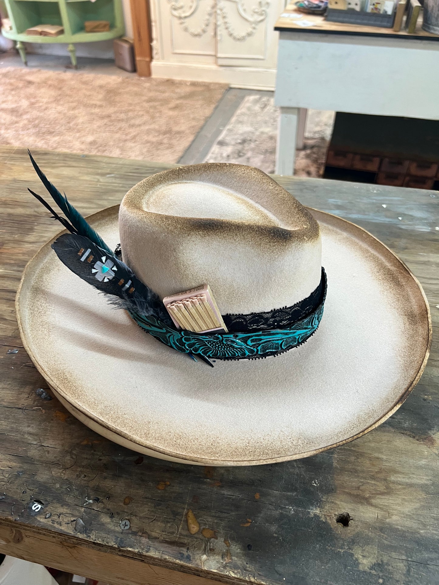 Leather Hat Band with Leather Tie