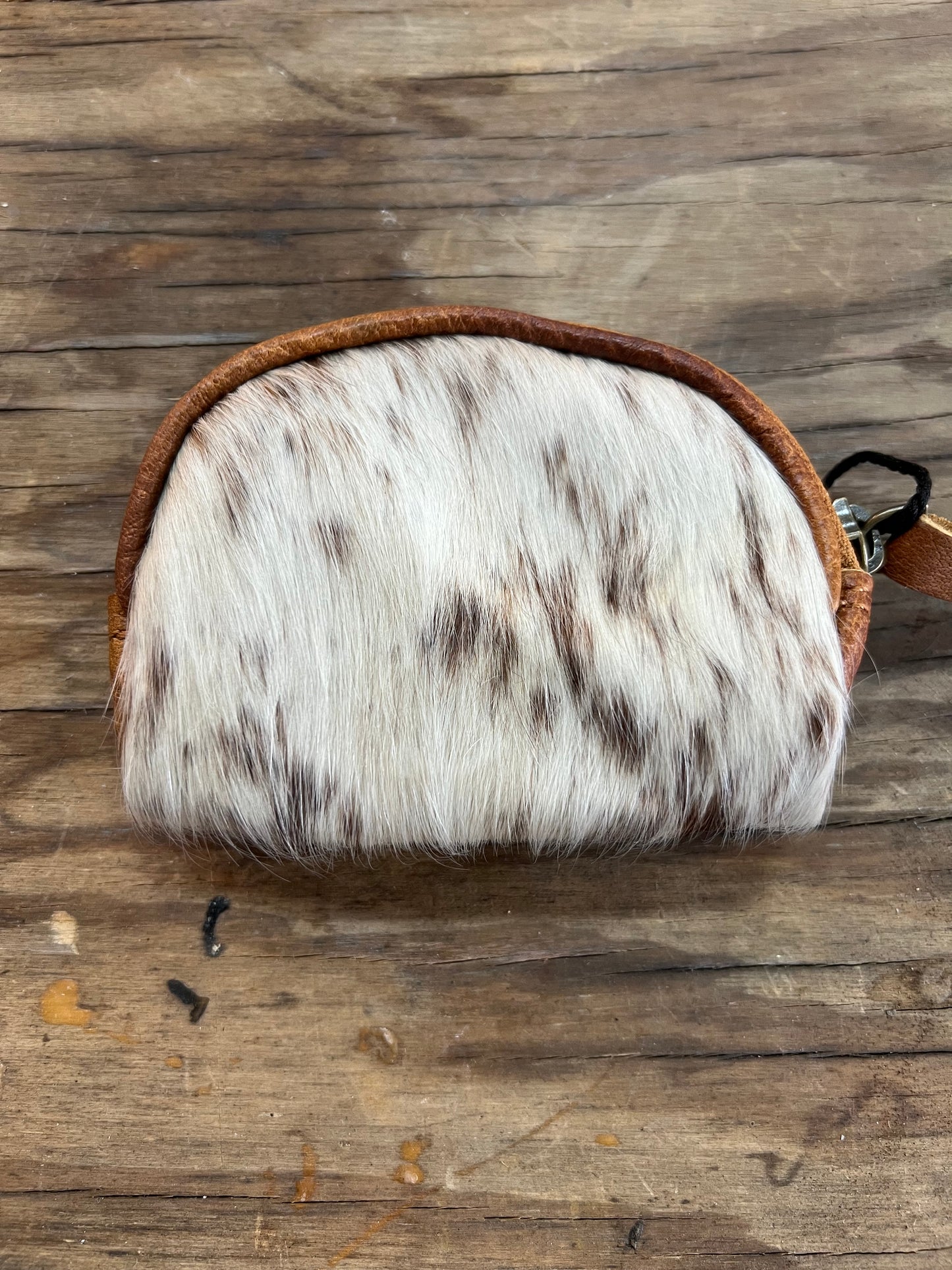 Brown and White Coin Purse 1