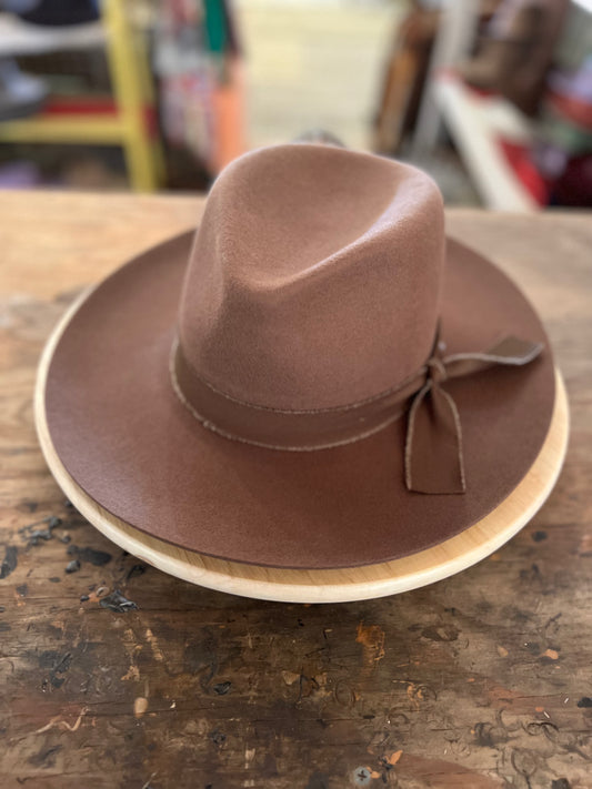 One Size Brown Felt Hat